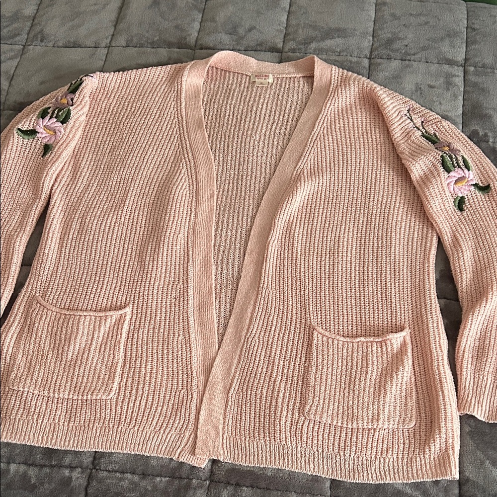 Pink Embroidered Women's Sweater